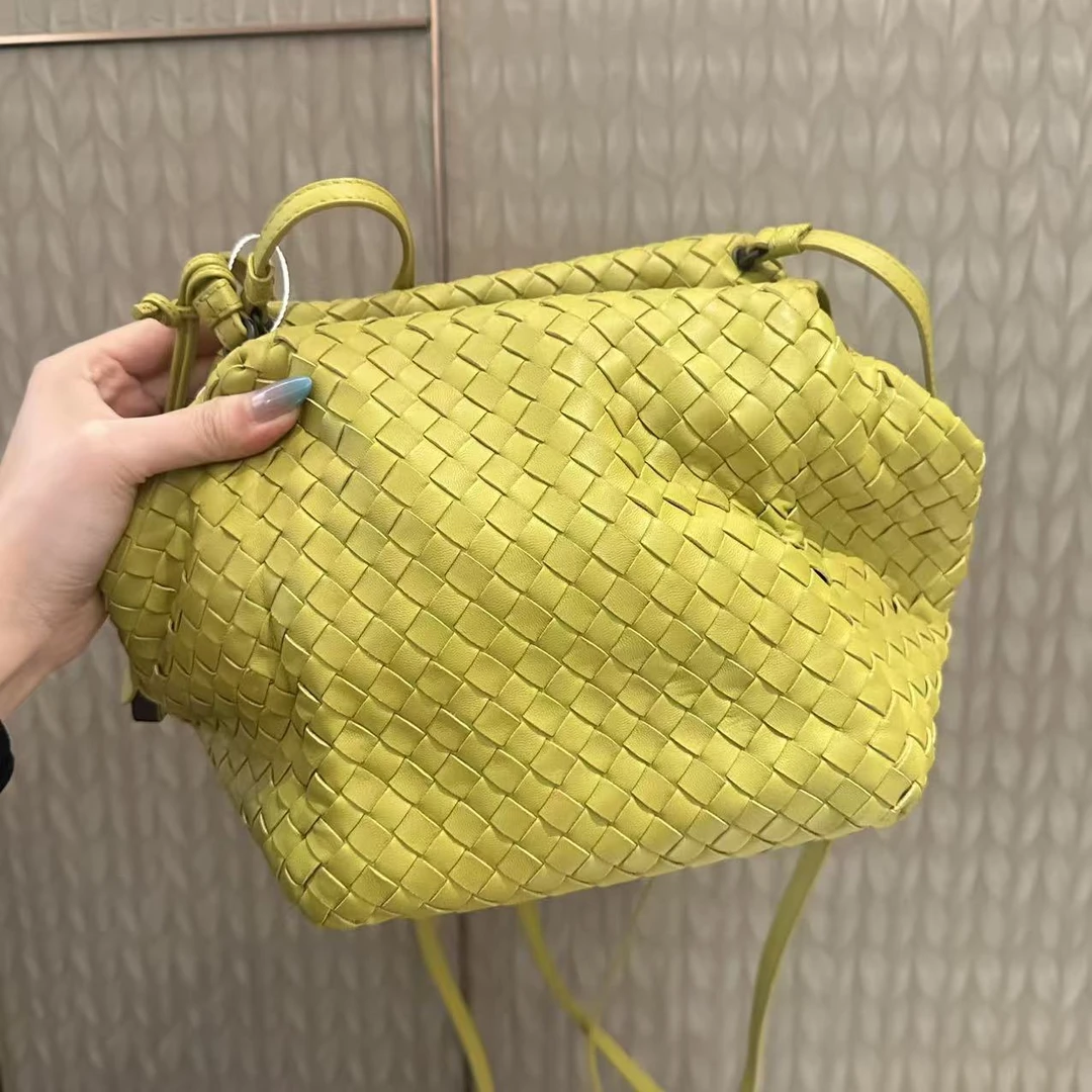 95新 BOTTEGA VENETA/葆蝶家 黄色编织/二奢包包