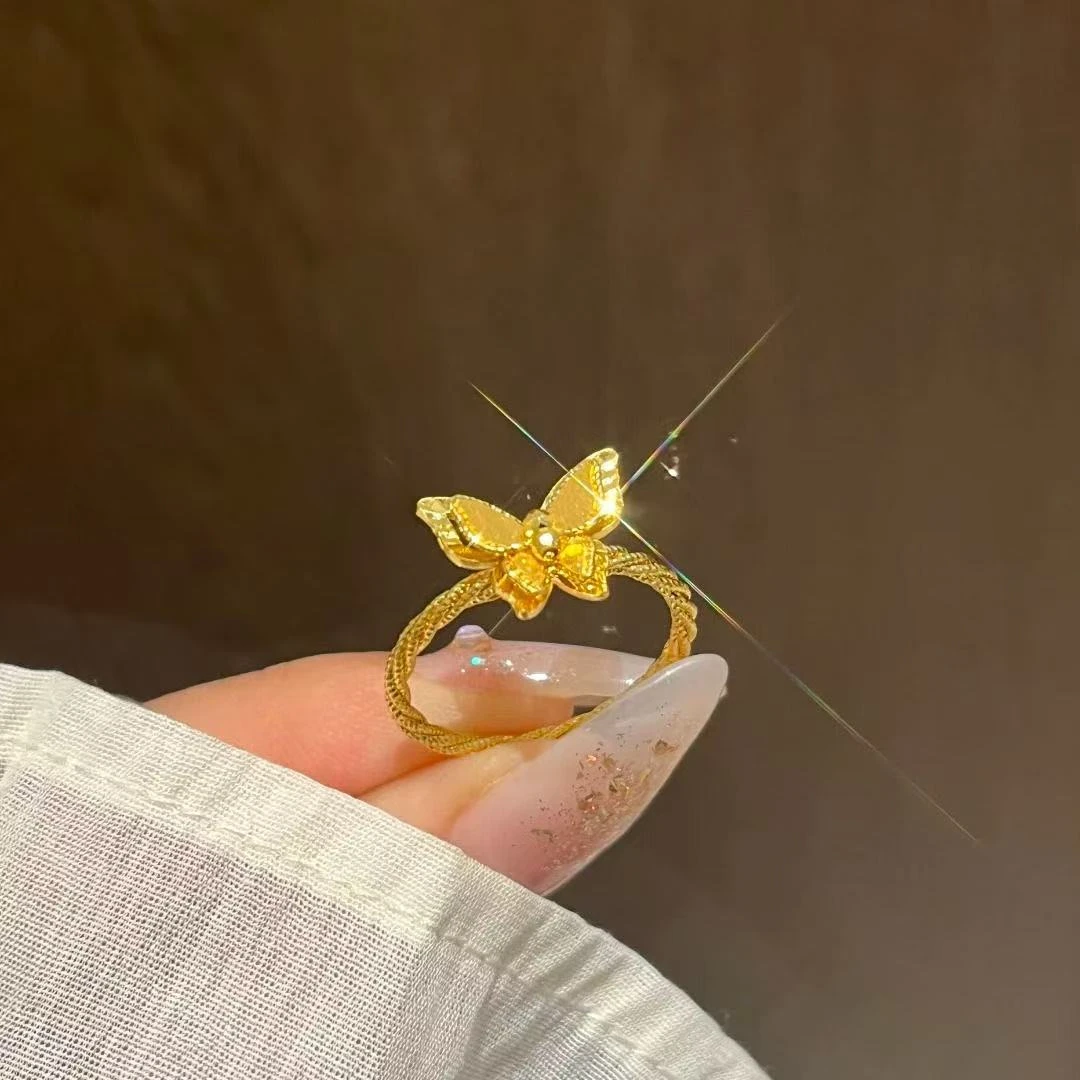 合金戒指 新中式花蝶戒指女高级感时尚百搭设计感