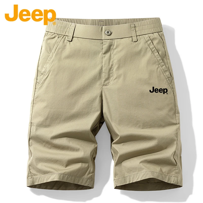 JEEP吉普短裤男夏季宽松薄款透气商务休闲百搭中裤弹力五分裤