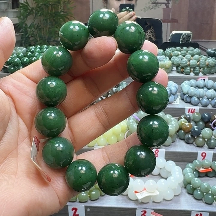 和田玉（碧玉）未镶嵌手链卡17