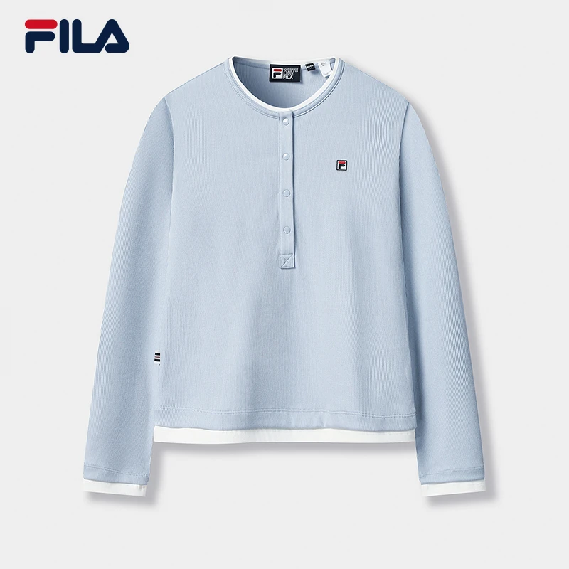 Fila/斐乐女秋冬内搭新款运动休闲长袖T恤拼色百搭款F11W548214F
