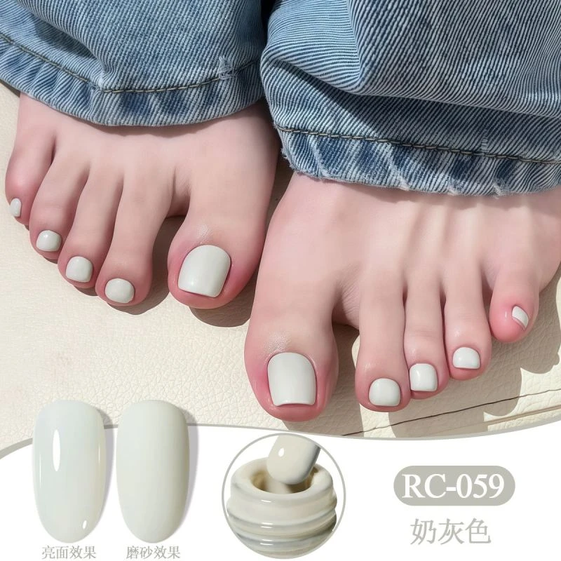 2025年网红流行显白新款灰色甲油胶优雅奶灰色高级美甲店专用