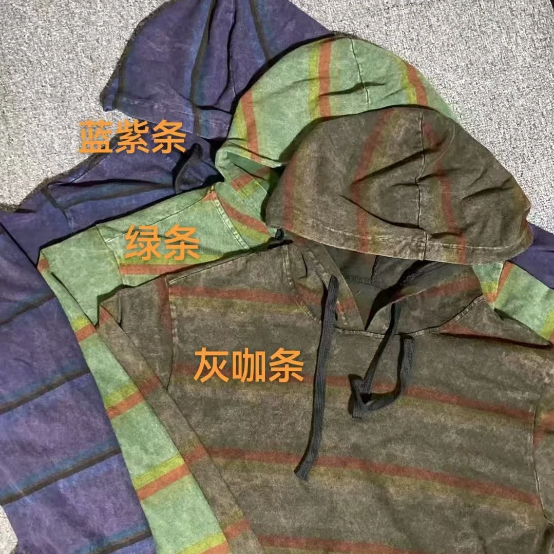 8867秋季新款条纹连帽休闲卫衣。衣长54胸围130