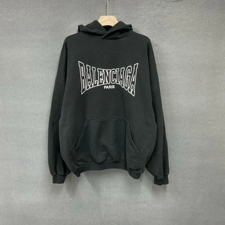 99新 Balenciaga/巴黎世家  蝙蝠侠裂纹印花帽衫卫衣 S码/7893