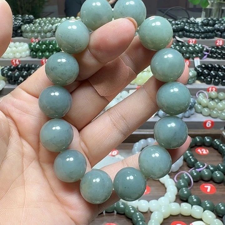 未镶嵌手链和田玉新疆且末蓝青花卡16