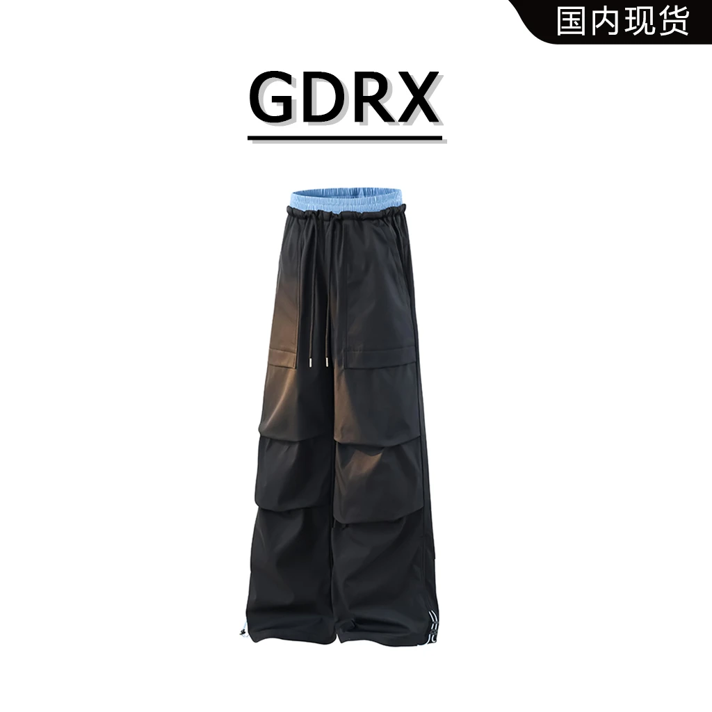 GDRX高级感男装城市休闲裤2025秋季新款山系机能风防水伞兵裤
