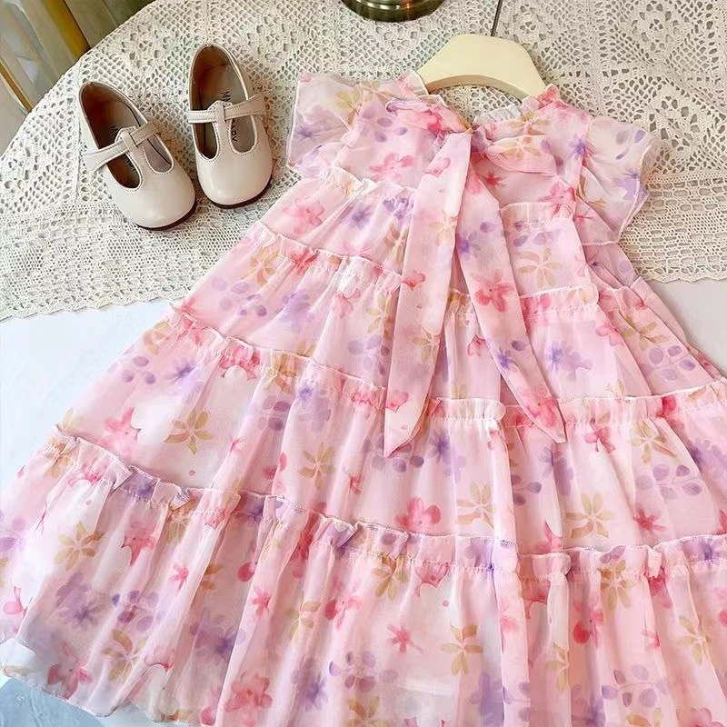 77379碎花吊带甜美夏季童装可爱风公主裙女蛋糕裙连衣裙洋气宝宝