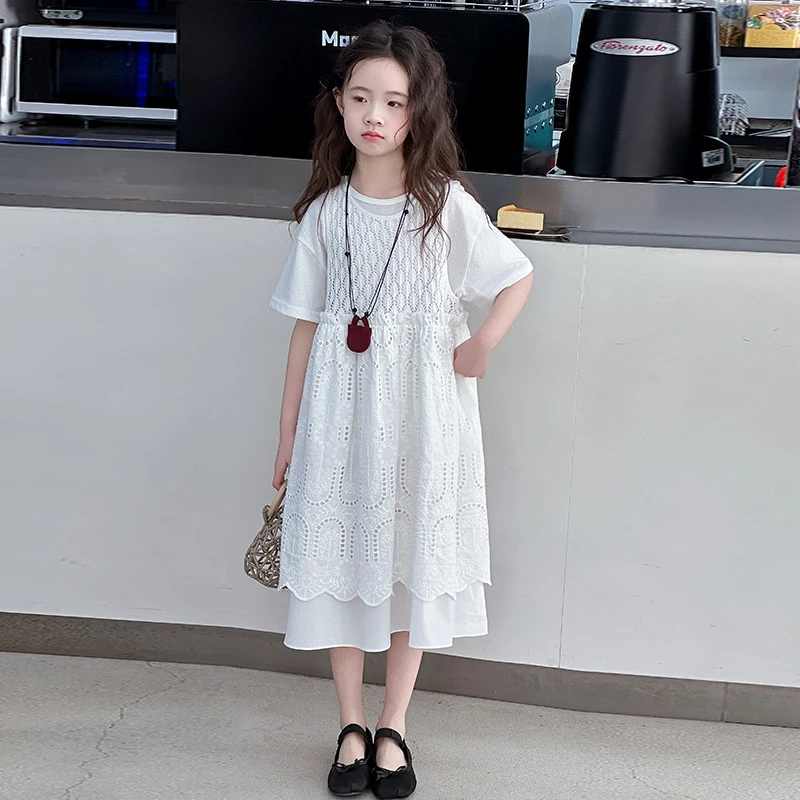 女童夏季连衣裙2025新款洋气女大童夏装独特洋气时髦韩系穿搭长裙