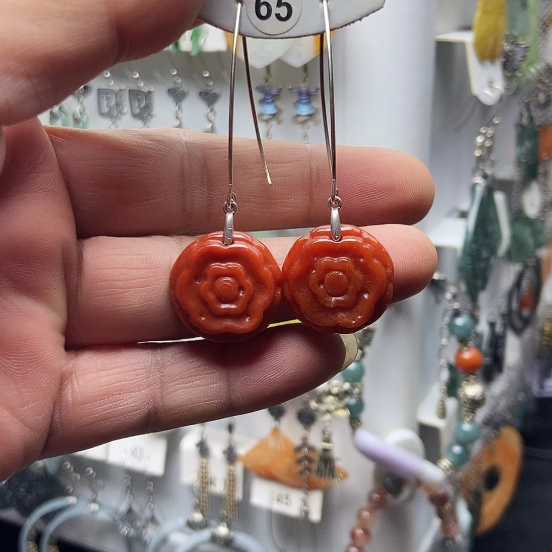 翡翠银S925镶嵌耳饰品质珠宝