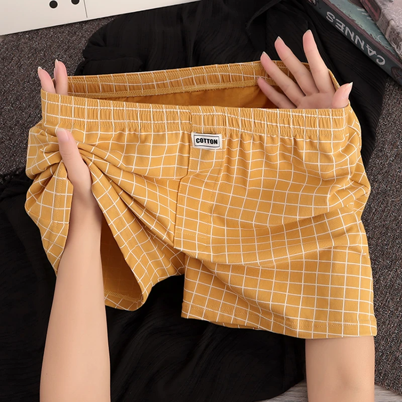 内裤男士宽松阿罗裤男式棉质四平角裤精梳棉秋冬居家睡裤短裤衩男