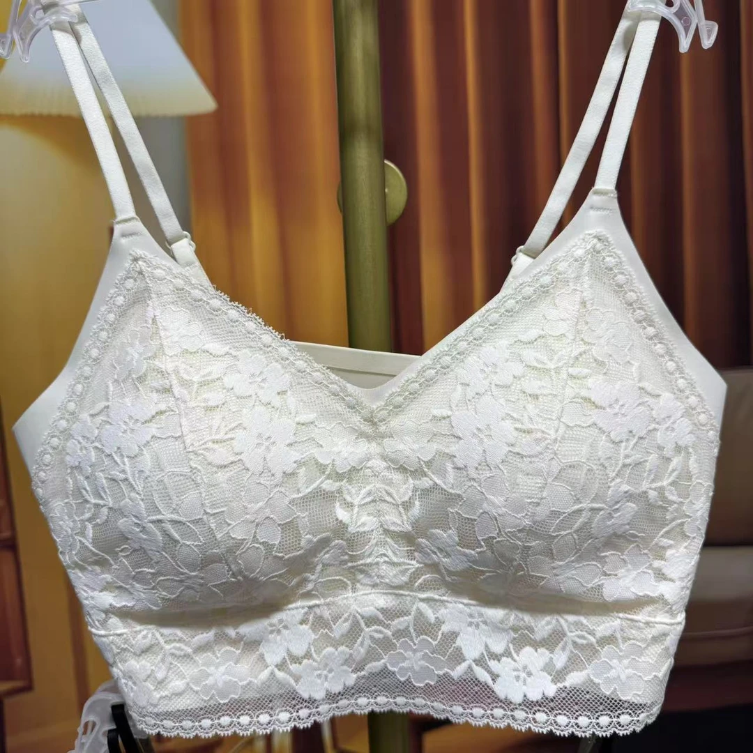 6507    精致高奢蕾丝深V细肩带聚拢收副乳零束缚时尚美背