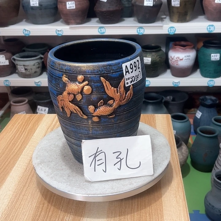 红陶手工制作工艺花盆