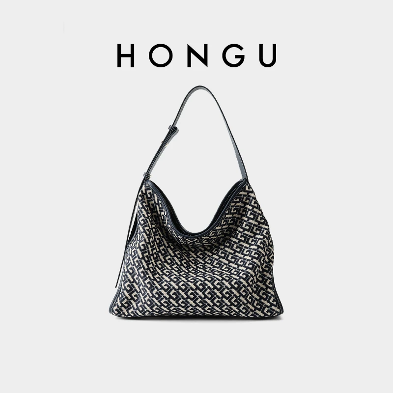 HONGU/红谷包包2025新款质感腋下包通勤上班大容量单肩托特包女包