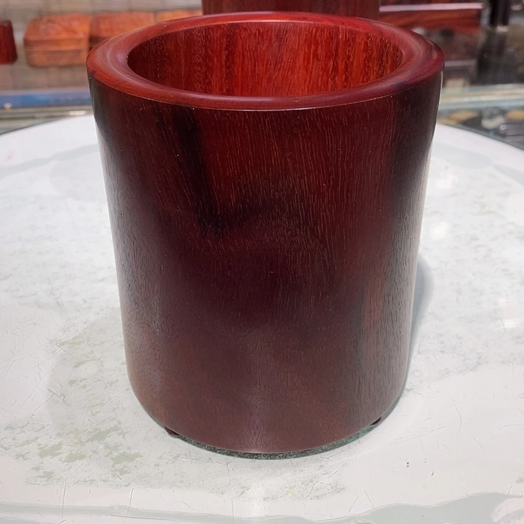 染料紫檀（血檀）赞比亚北部料高油密笔筒12/13