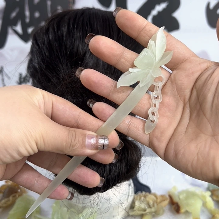 定制蛇纹石玉毛货发饰