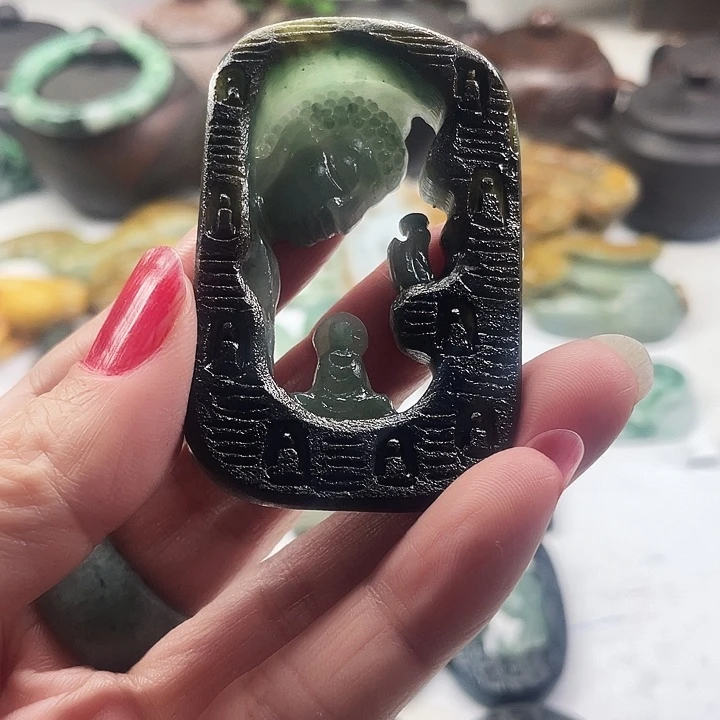 反***钟定制翡翠未镶嵌毛货