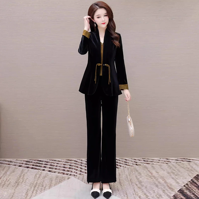 职业春秋装套装2025年新款休闲时尚洋气质减龄春秋时髦女装三件套