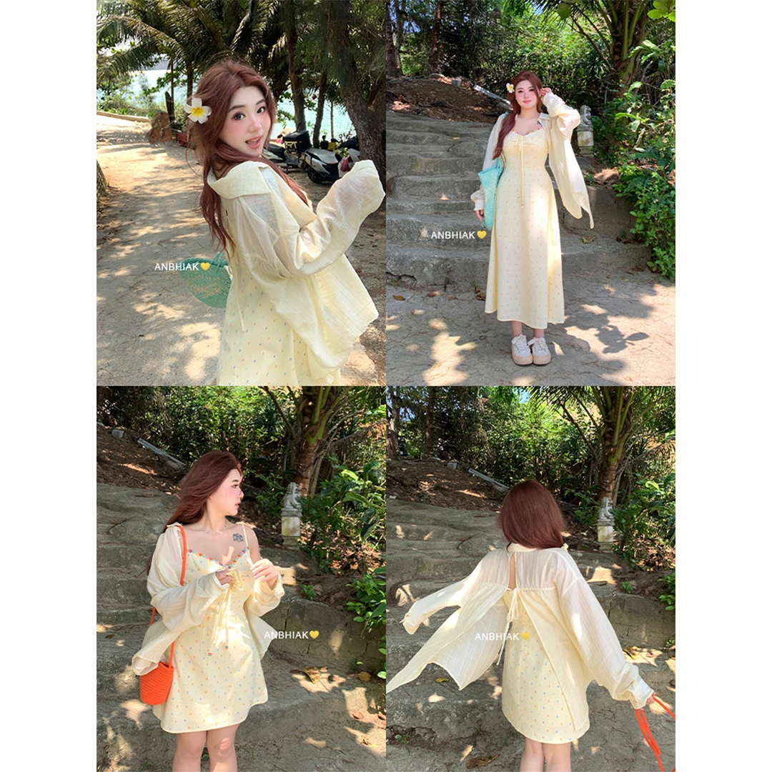 安妮不火 度假风花边森系甜美温柔连衣裙A241Q0130