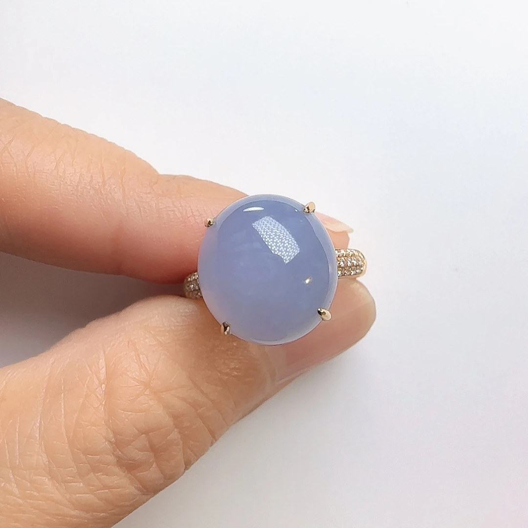 翡翠戒指18K金镶嵌爱****娘翡翠戒指18K金镶嵌