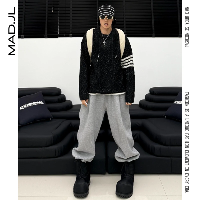 Mad秋冬重工【TB羊毛混纺】花纱针织+绞花提花工艺阔版松弛感毛衣