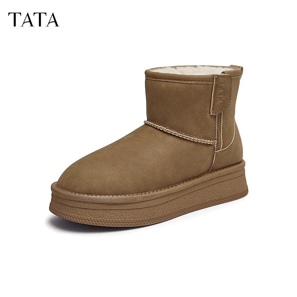 TATA他她暖暖靴冬季加绒雪地靴女靴厚底短靴保暖棉鞋新款WDX26DD4