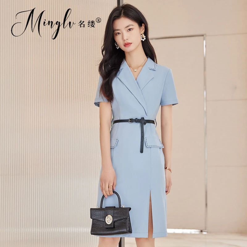 西装时尚连衣裙女2025新款夏季轻奢高级感气质通勤正式场合职业工