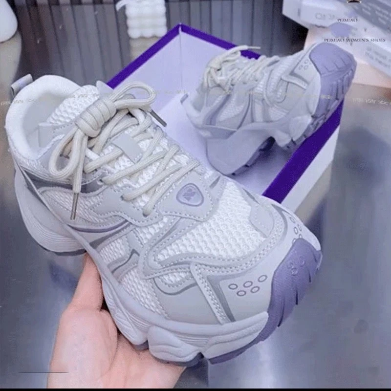 老爹鞋女2025年春夏季新款时尚百搭网面透气厚底休闲运动鞋ins潮