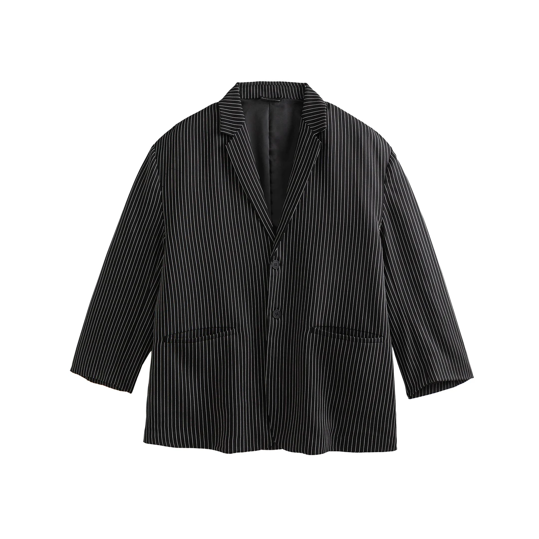 Medaigual 编号款 oversize廓形条纹西装夹克街头滑板九分袖外套