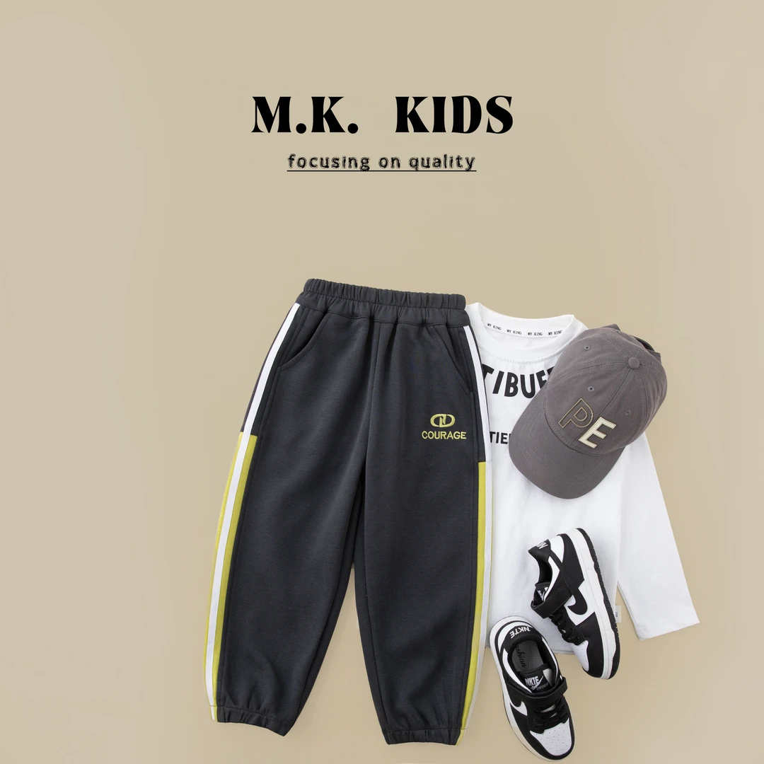 儿童春款卫裤2025新款男童春秋潮流时尚休闲裤CA8221华子童装