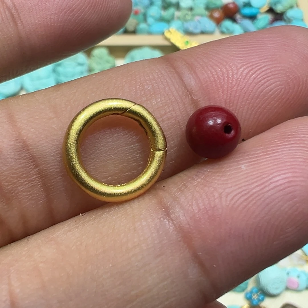 南红玛瑙银S925镀金镶嵌颈饰活动卡环