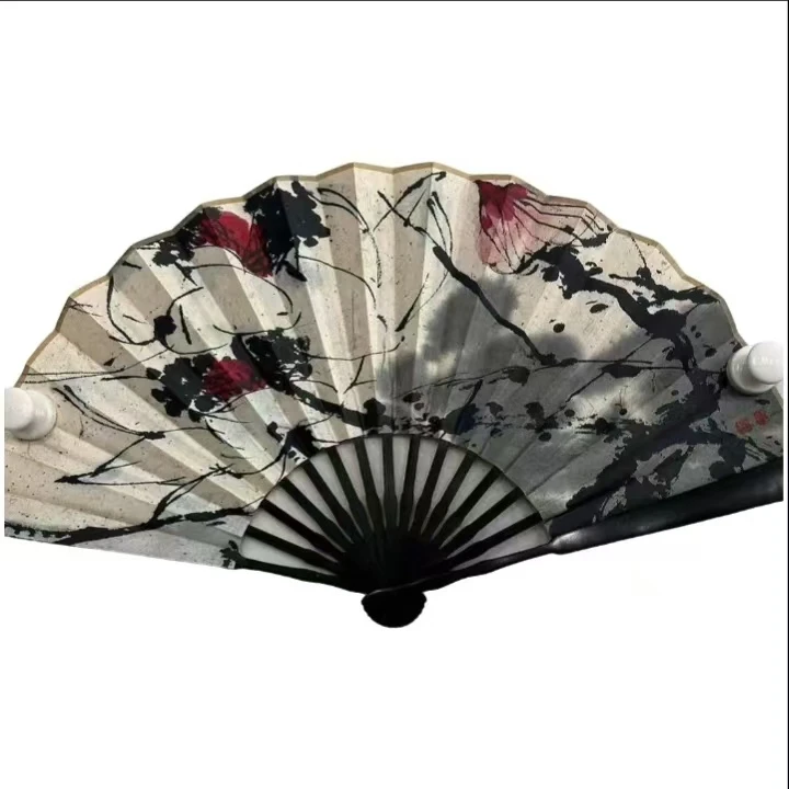 夏季精美 如琢荷花丝绢折扇尽显国潮风范