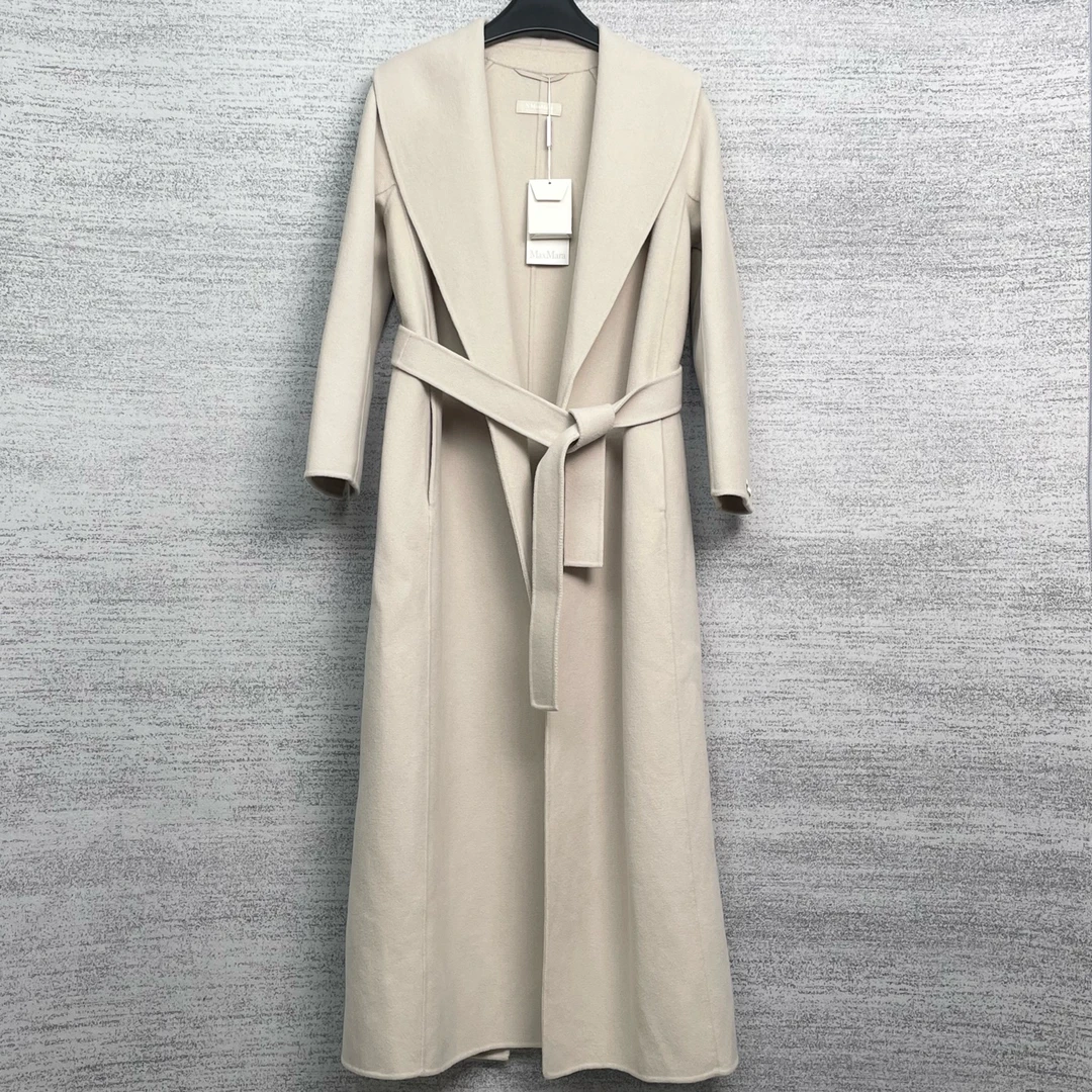 未使用 MaxMara W118371/米白色长款大衣/36码