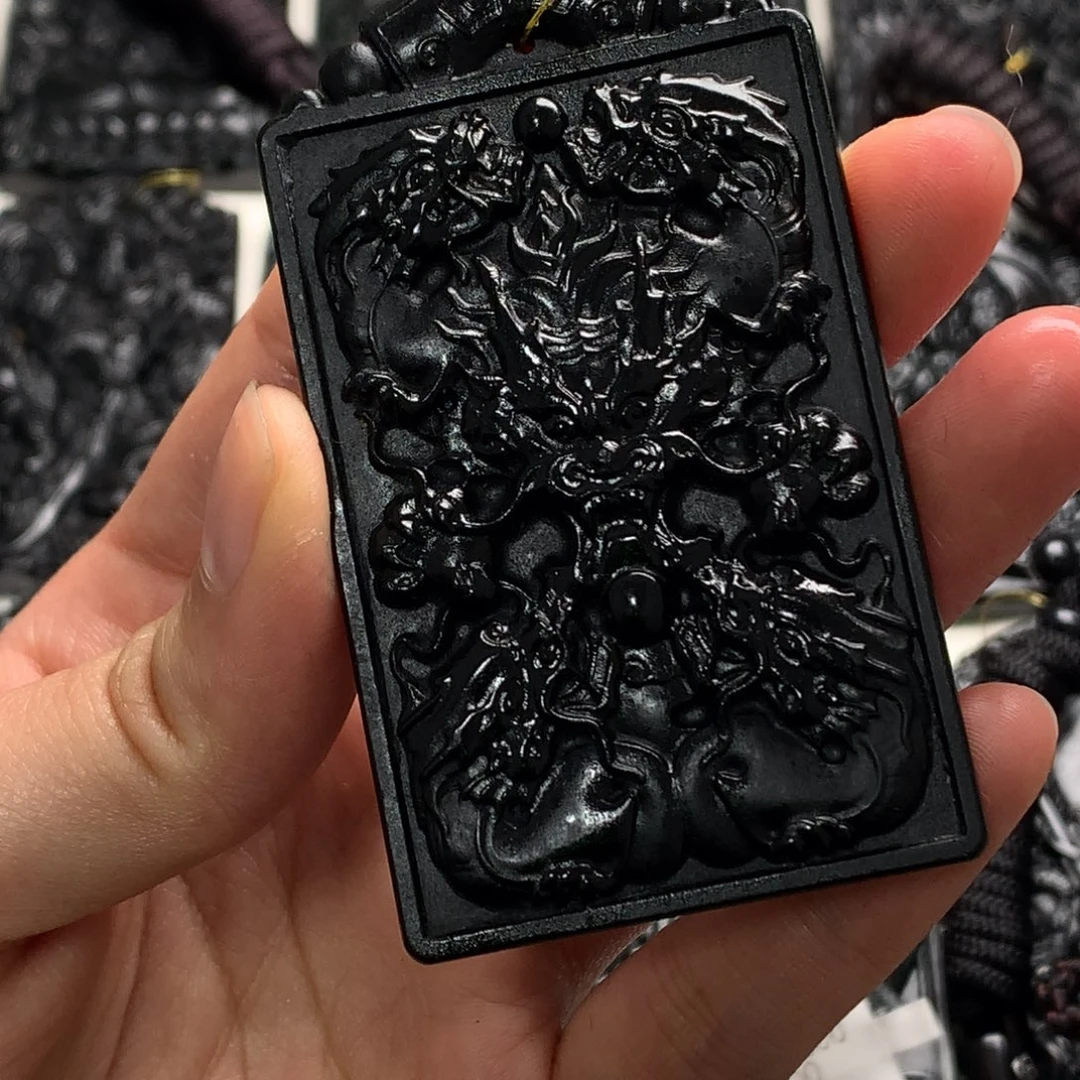 天然缅甸a货钢琴黑挂件