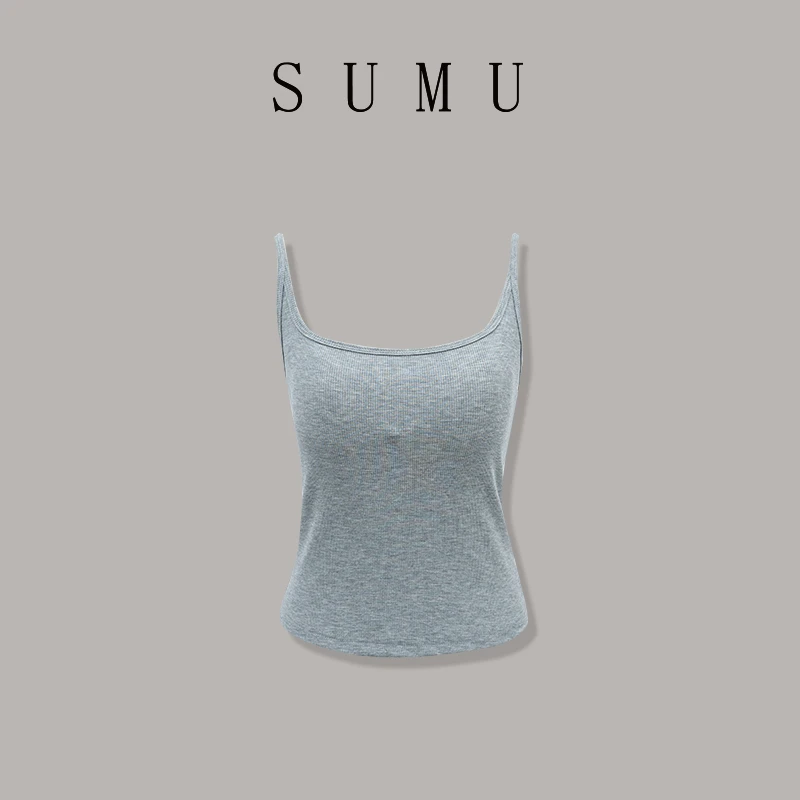 宿慕SUMU女款纯色百搭简约背心2-20春季2025新款时尚背心女M000I8