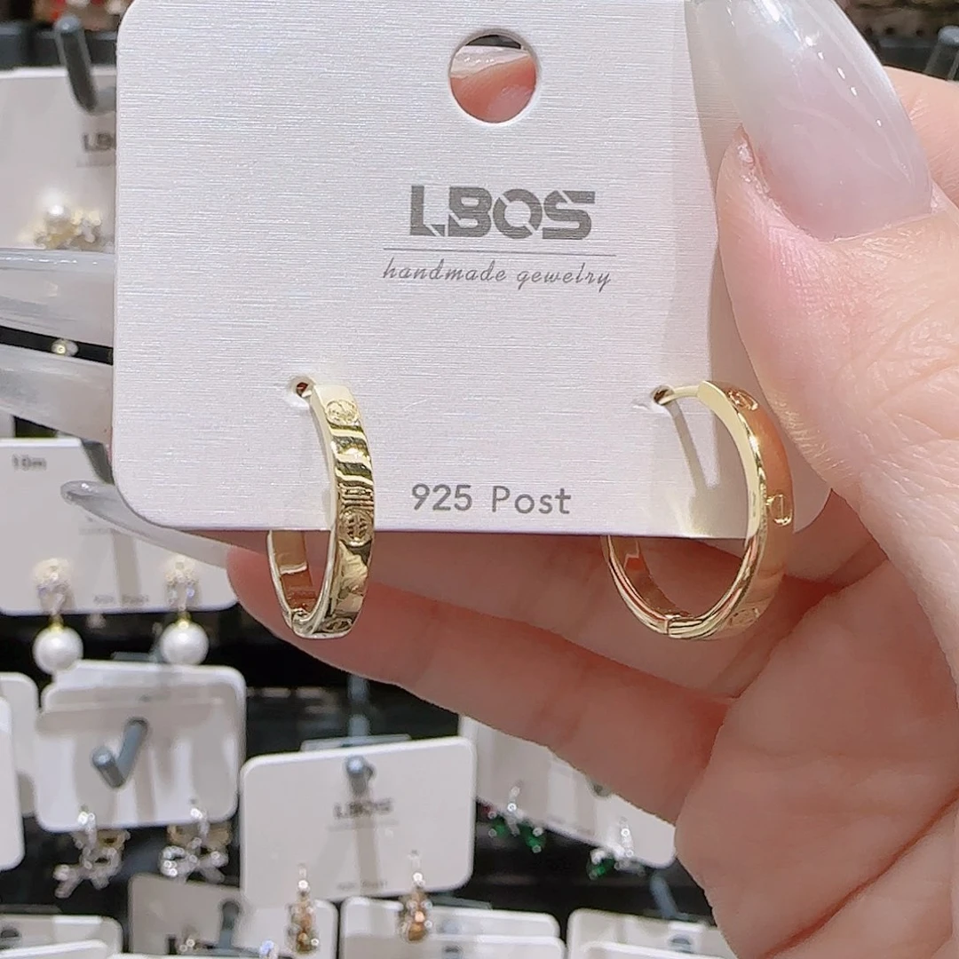 锆石铜合金925银耳环