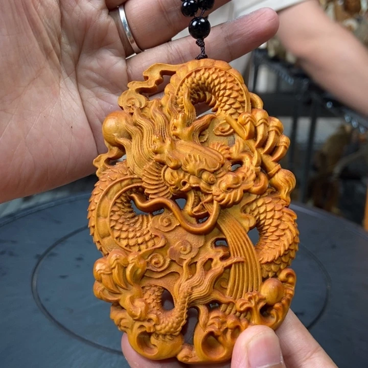 柏木（崖柏）手把件龙牌