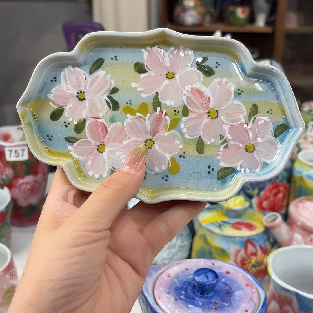 瓷片景德镇手绘高温釉下彩陶瓷茶具