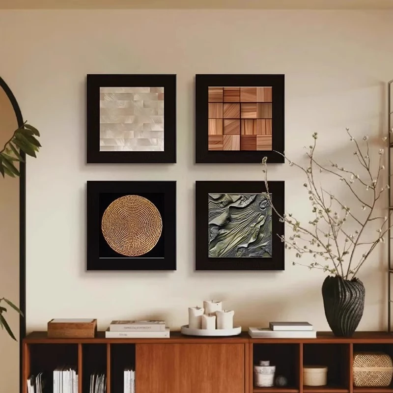 高级感法式中古风客厅背景墙装饰画抽象小众艺术餐厅玄关平面挂画