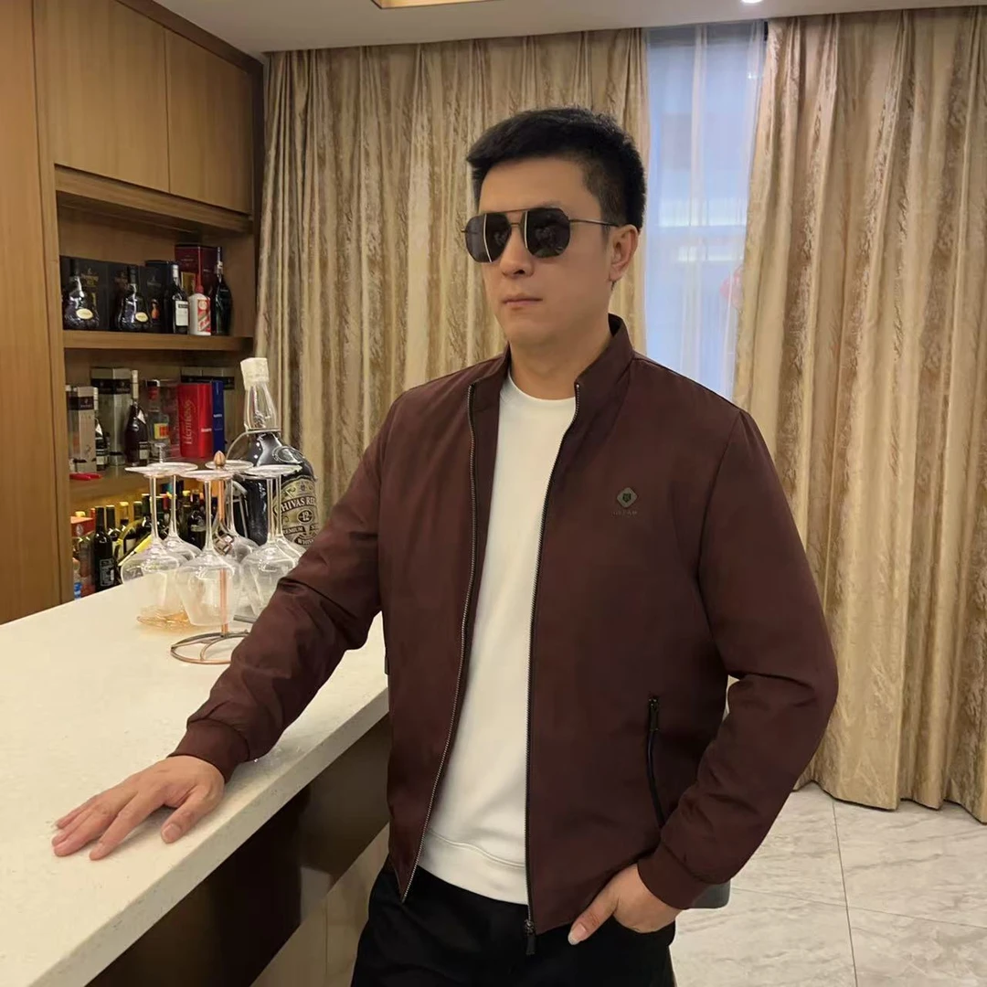 【夹棉】2025秋冬男士新款潮流外套轻奢欧货时尚休闲百搭夹克8288