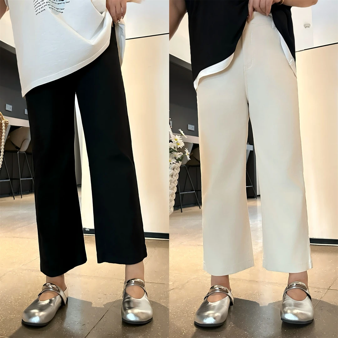 断码捡漏~西岸橘雾/ 四面弹好版型修腿直九分牛仔裤13947花契大码