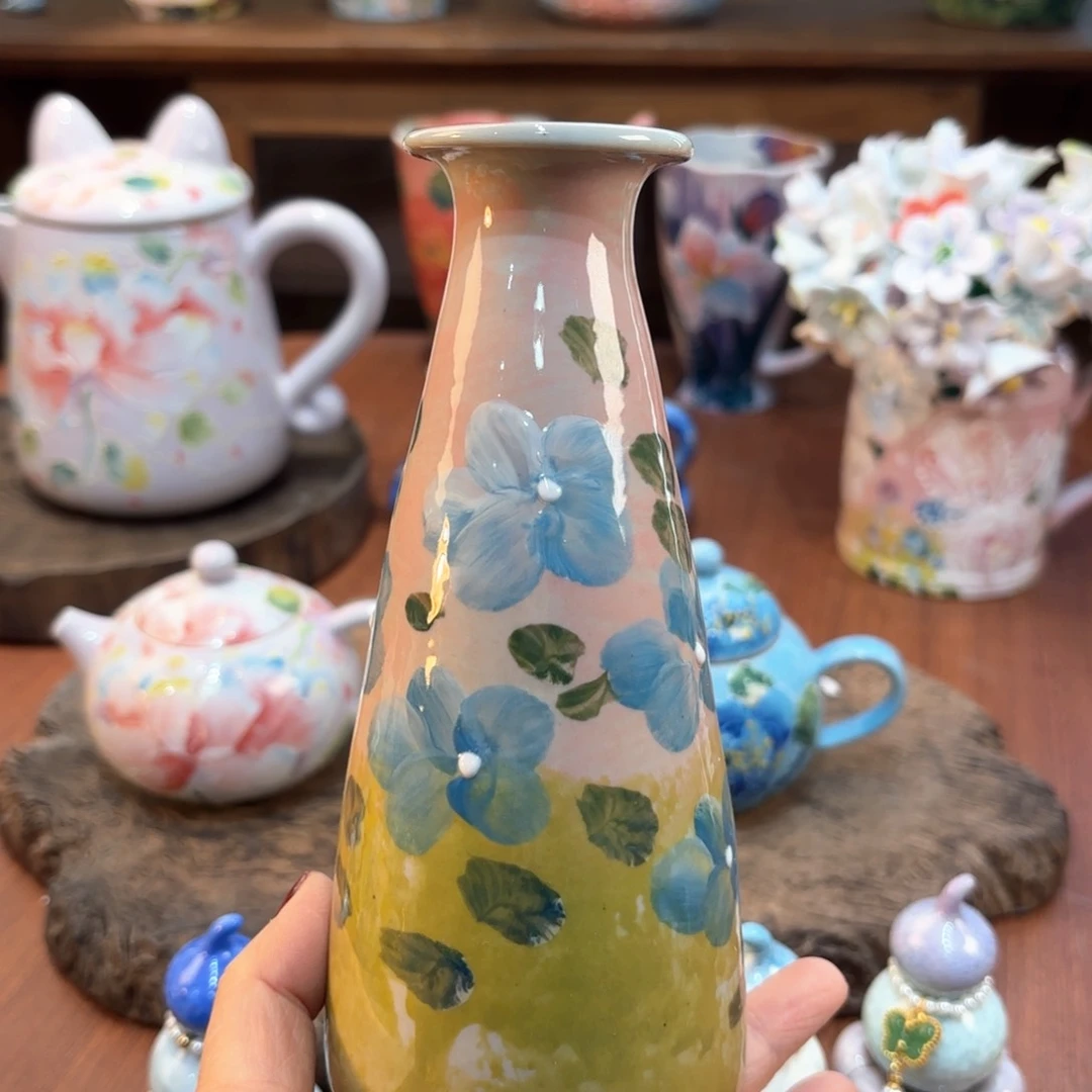 瓷片景德镇手绘高温釉下彩陶瓷茶具