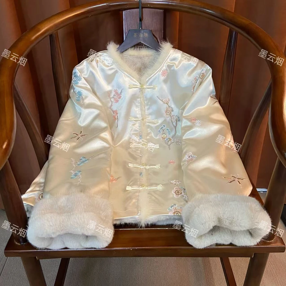 【沉玉】新中式双面穿香云纱小母貂优雅高档外套复古中国风百搭上衣
