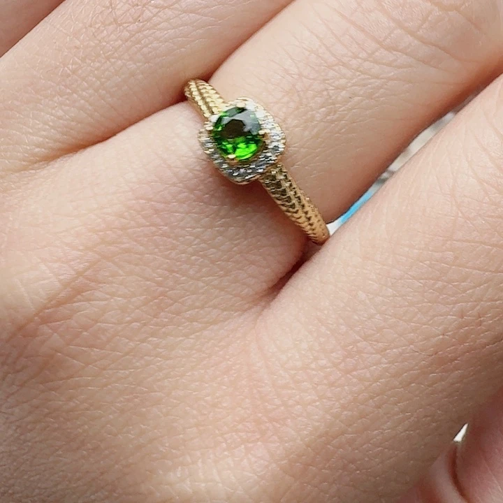 透辉石戒指962银S925镶嵌