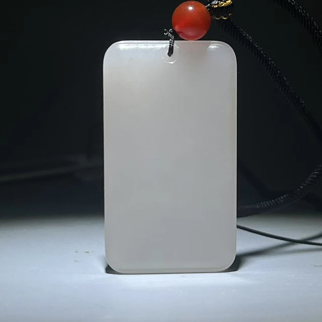 【当代】和田玉藕粉无事牌2505140086