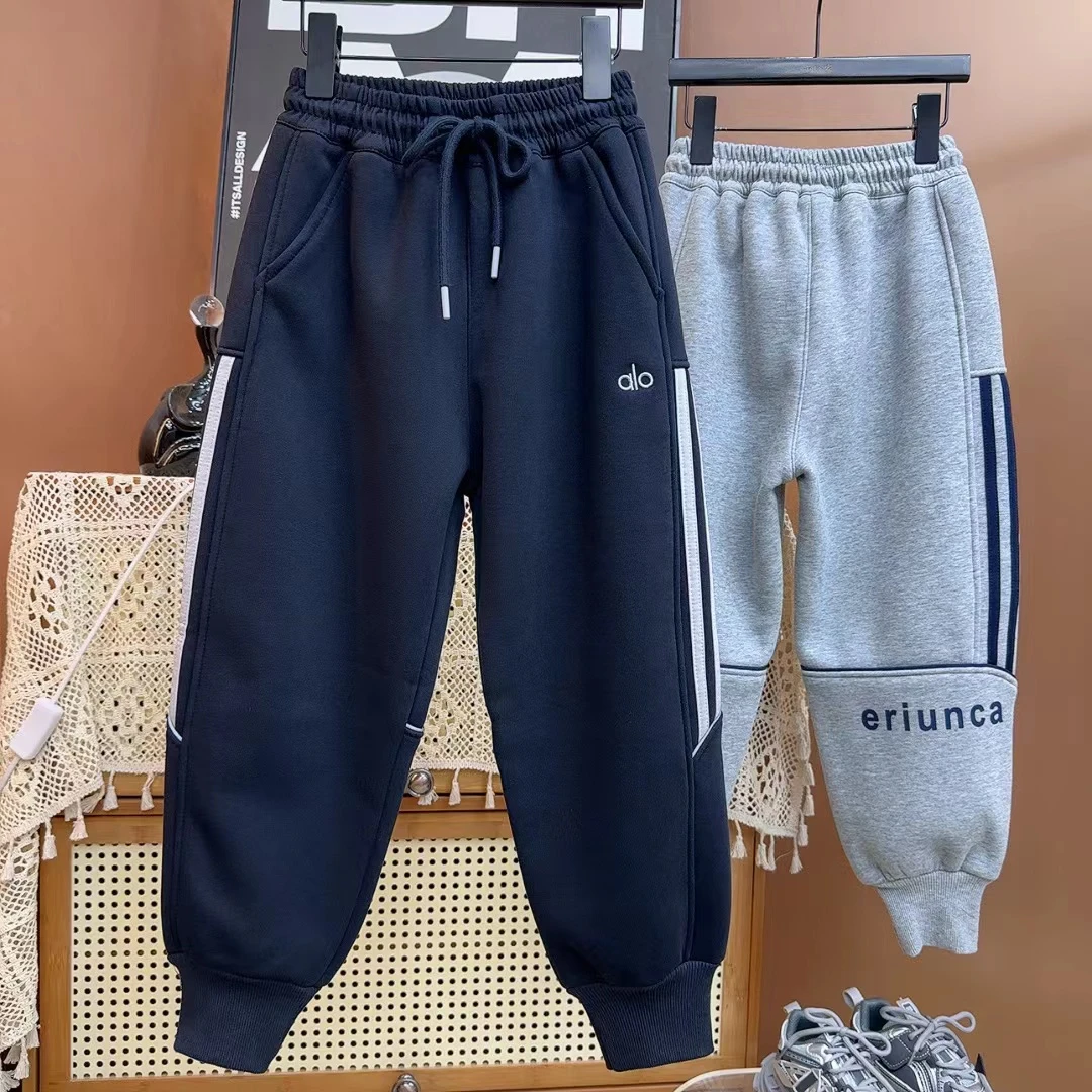 【加绒】秋冬新款中大童休闲新款运动裤卫裤宽松中大儿童长裤9608