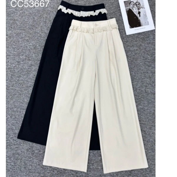 D30306南油爆款花边百搭休闲裤