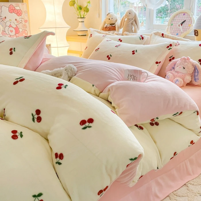 【瑶瑶专属-】冬季加厚牛奶绒四件套母婴级A类小清新双面绒套件