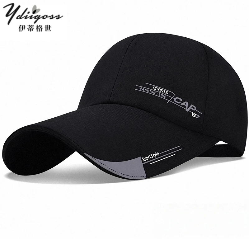 YDIIGOSS鸭舌帽字母印花透气吸湿排汗加长檐显脸小防晒圆顶棒球帽