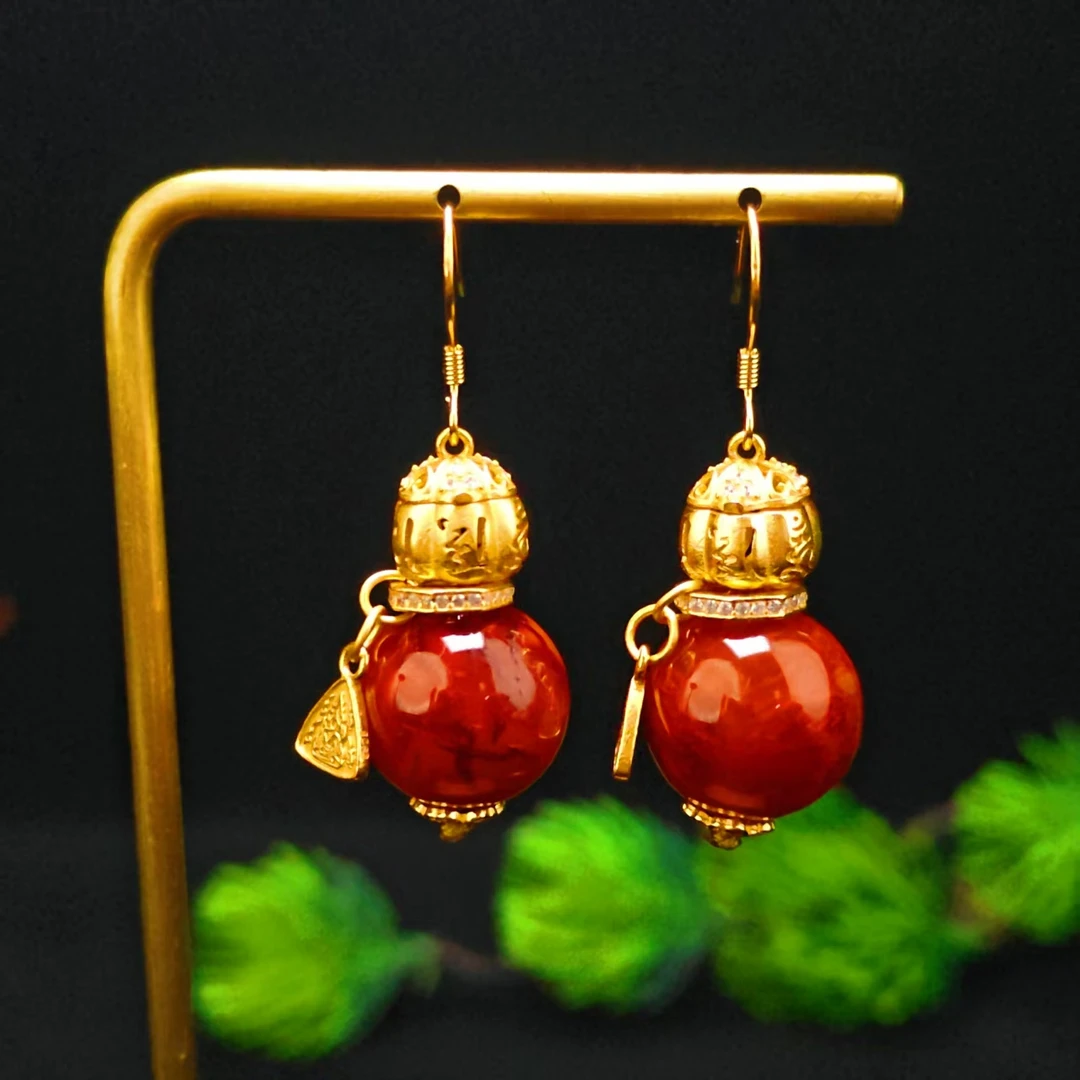 南红耳饰【6245D】