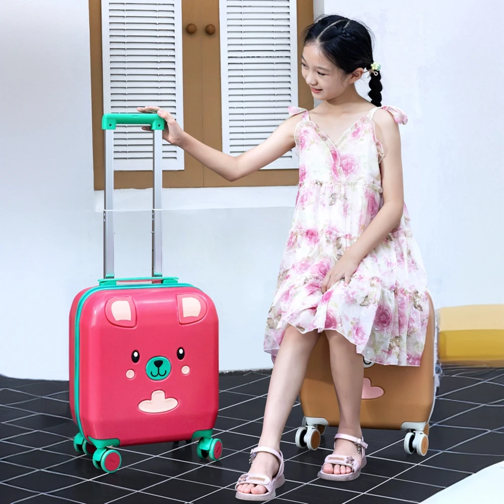2025新款女儿童行李箱大容量萌趣万向轮拉杆箱18寸登机密码旅行箱